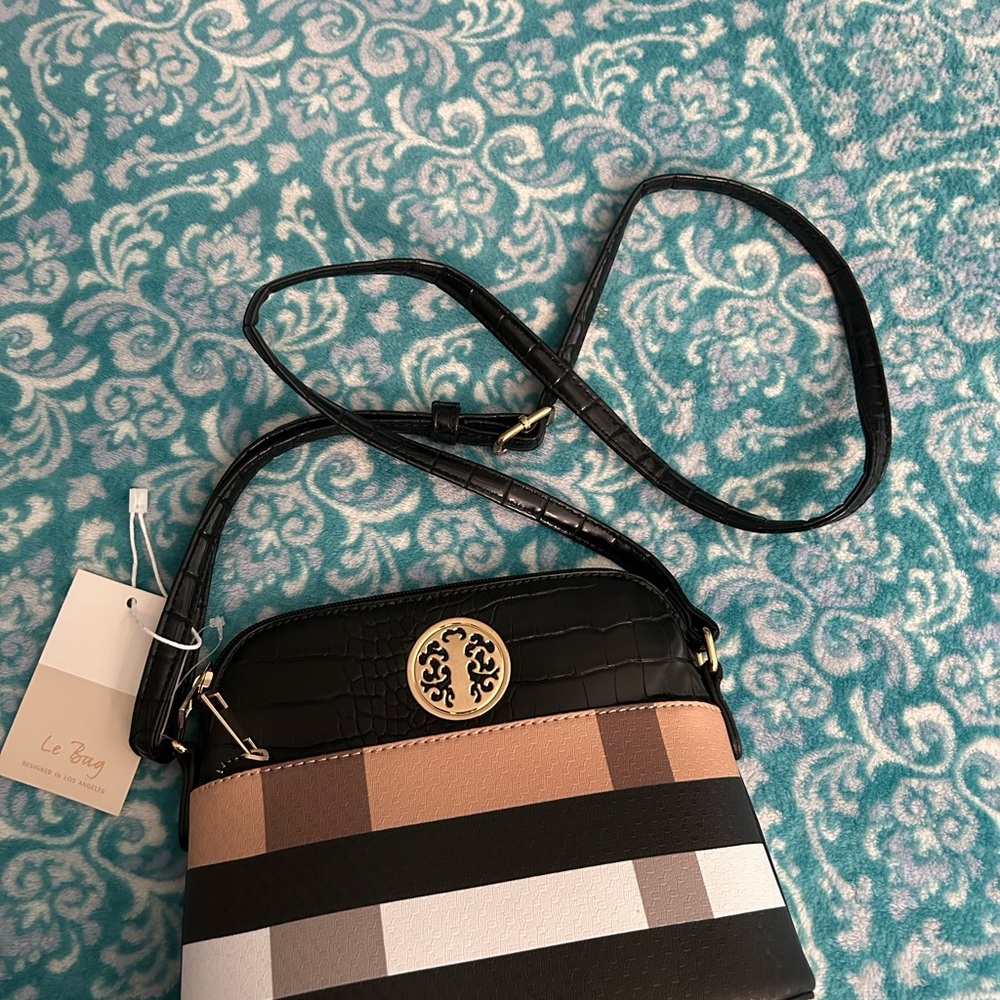 Black and Tan Crossbody Bag